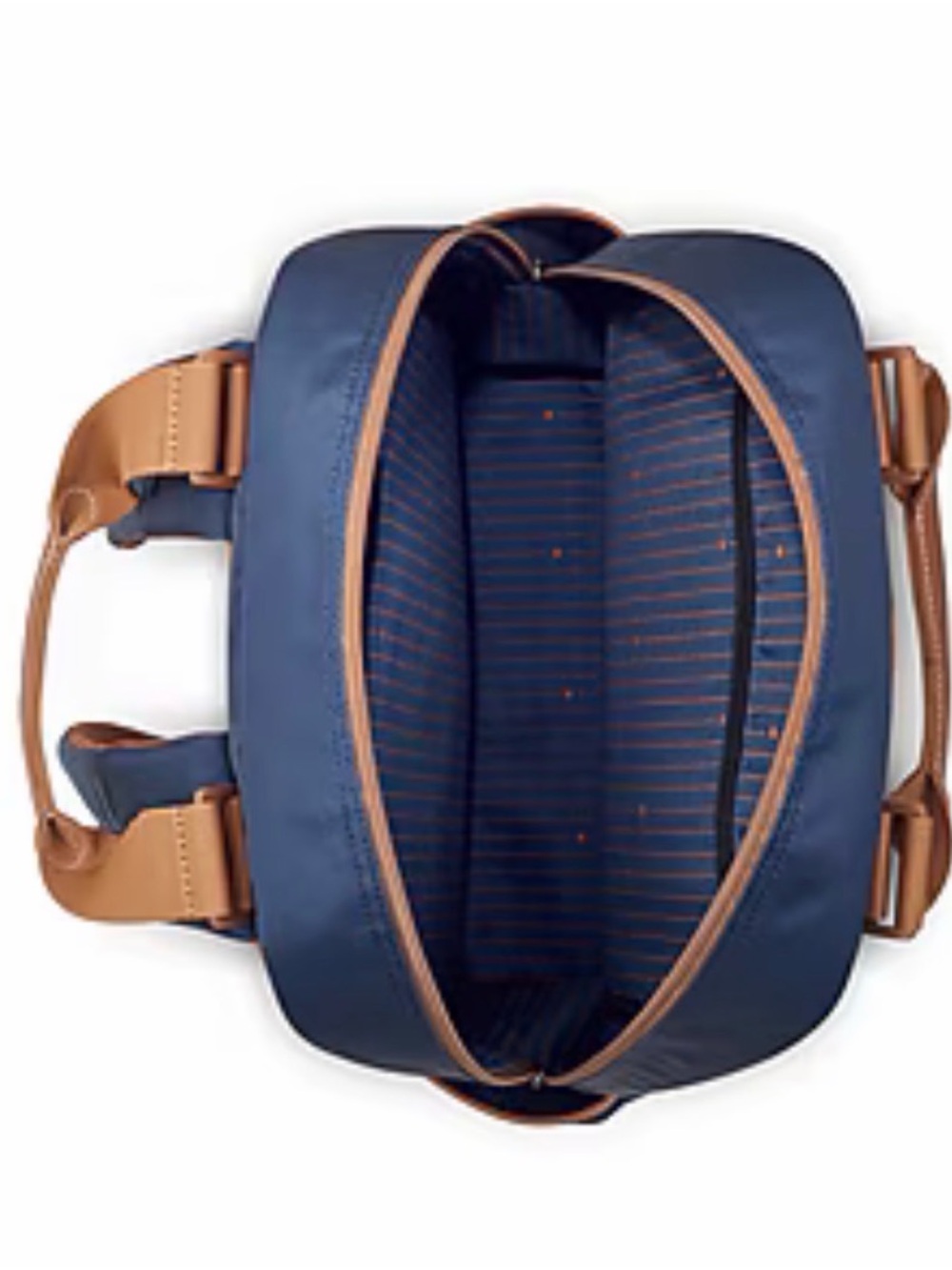 Structured Navy Polyester Backpack with Tan Accents - Picture 4 of 8